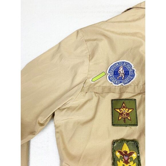 Vintage Boy Scouts of America Shirt Order of the Arrow Patches Black Eagle Lodge - Picture 7 of 10